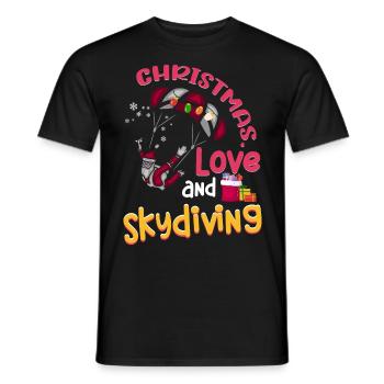 Fallschirm Skydive Weihnachten Liebe und Skydiving - Männer T-Shirt - Schwarz - Vorne - AI Model Male 178 light (178cm)