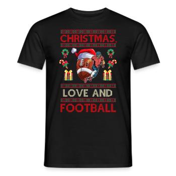 College Football Spieler Team Weihnachten Liebe - Männer T-Shirt - Schwarz - Vorne - AI Model Male 178 light (178cm)
