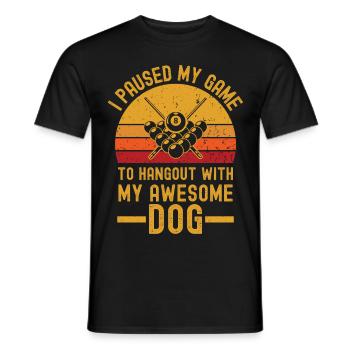 Billard und Hund retro vintage - Männer T-Shirt - Schwarz - Vorne - AI Model Male 178 light (178cm)