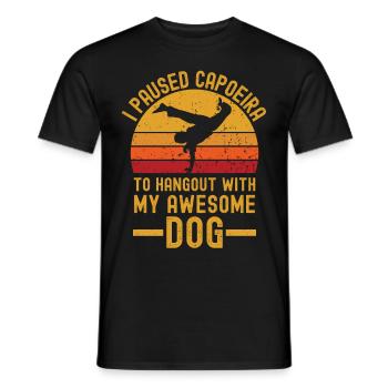 Capoeira et chien rétro vintage - T-shirt homme - noir - Devant - AI Model Male 178 light (178cm)
