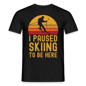Ski rétro vintage - T-shirt homme - noir - Devant - AI Model Male 178 light (178cm)