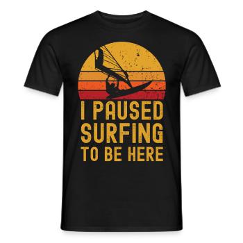 Planche à voile rétro vintage - T-shirt homme - noir - Devant - AI Model Male 178 light (178cm)