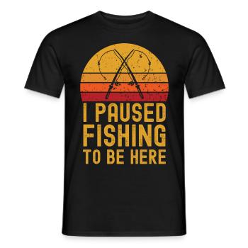 Pêche rétro vintage - T-shirt homme - noir - Devant - AI Model Male 178 light (178cm)