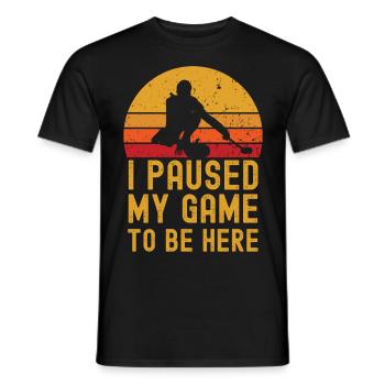 Curling retro vintage - Men's T-Shirt - black - Front - AI Model Male 178 light (178cm)