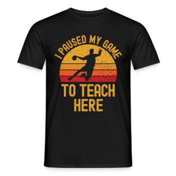 Handball und Lehrer retro vintage - Männer T-Shirt - Schwarz - Vorne - AI Model Male 178 light (178cm)