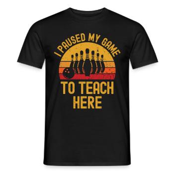 Bowling und Lehrer retro vintage - Männer T-Shirt - Schwarz - Vorne - AI Model Male 178 light (178cm)