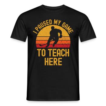 Hockey sur glace et professeurs rétro vintage - T-shirt homme - noir - Devant - AI Model Male 178 light (178cm)