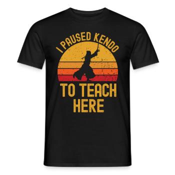 Kendo and teacher retro vintage - Men's T-Shirt - black - Front - AI Model Male 178 light (178cm)