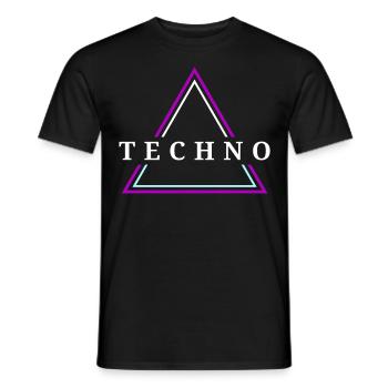 Techno House Party EDM Festival Goa Electro Rave - Men's T-Shirt - black - Front - AI Model Male 178 light (178cm)