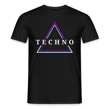 Techno House Party EDM Festival Goa Electro Rave - Men's T-Shirt - black - Front - AI Model Male 178 light (178cm)