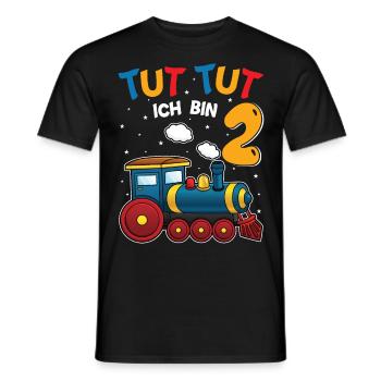 2. Geburtstag, 2 Jahre Züge! Kids, Boy Junge Zug - Männer T-Shirt - Schwarz - Vorne - AI Model Male 178 light (178cm)