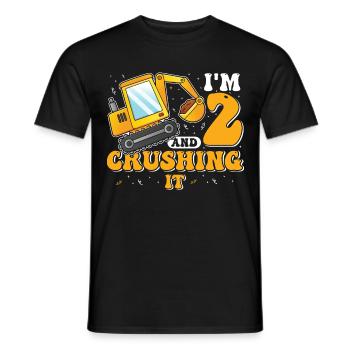 2. Geburtstag, 2 Jahre alt! Kids, Boy Junge Bagger - Männer T-Shirt - Schwarz - Vorne - AI Model Male 178 light (178cm)