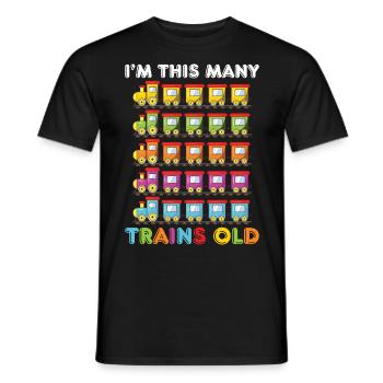 5ème anniversaire, 5 ans trains Lok Kids Boy Boy train - T-shirt homme - noir - Devant - AI Model Male 178 light (178cm)