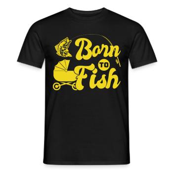 Angler outfit for fishing and fishing, fish - Men's T-Shirt - black - Front - AI Model Male 178 light (178cm)