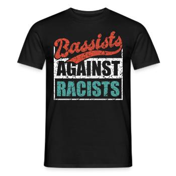 Bassistes contre racistes Bassistes contre droite - T-shirt homme - noir - Devant - AI Model Male 178 light (178cm)