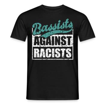 Bassistes contre racistes Bassistes contre droite - T-shirt homme - noir - Devant - AI Model Male 178 light (178cm)