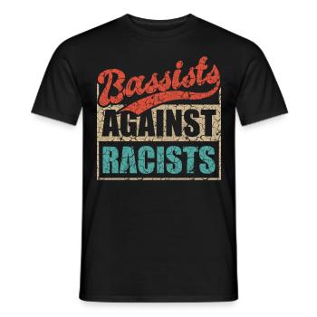 Bassistes contre racistes Bassistes contre droite - T-shirt homme - noir - Devant - AI Model Male 178 light (178cm)