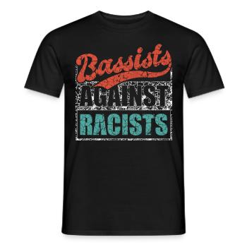 Bassistes contre racistes Bassistes contre droite - T-shirt homme - noir - Devant - AI Model Male 178 light (178cm)