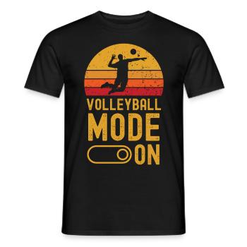 Volleyball fashion on retro vintage - Men's T-Shirt - black - Front - AI Model Male 178 light (178cm)