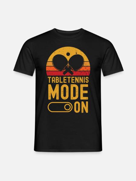 Mode tennis de table sur rétro vintage - T-shirt homme - noir
