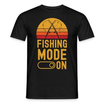 Angeln Mode on retro vintage - Männer T-Shirt - Schwarz - Vorne - AI Model Male 178 light (178cm)