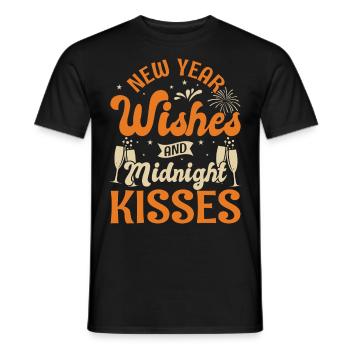 Réveillon du Nouvel An, Paix, Amour, Bonne Année - T-shirt homme - noir - Devant - AI Model Male 178 light (178cm)