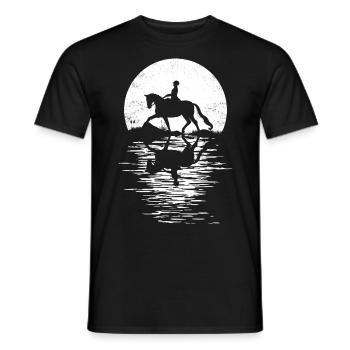 Tenue de cavalier pour les filles qui aiment les chevaux - T-shirt homme - noir - Devant - AI Model Male 178 light (178cm)
