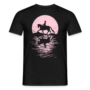 Horse rider outfit for girls who love horses - Men's T-Shirt - black - Front - AI Model Male 178 light (178cm)