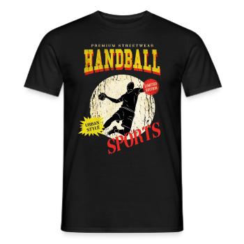 Handball Handball Player Handball Player Vintage Retro - T-shirt homme - noir - Devant - AI Model Male 178 light (178cm)