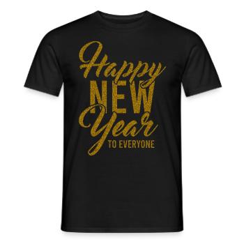 Réveillon du Nouvel An, Paix, Amour, Bonne Année - T-shirt homme - noir - Devant - AI Model Male 178 light (178cm)