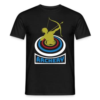 Bogensport Bogenschütze Bogenschießen Pfeil Bogen - Männer T-Shirt - Schwarz - Vorne - AI Model Male 178 light (178cm)