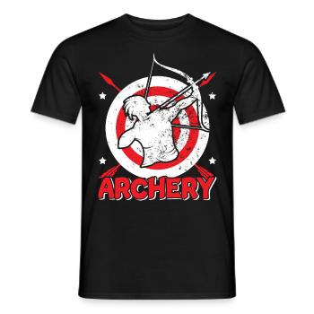 Bogensport Bogenschütze Bogenschießen Pfeil Bogen - Männer T-Shirt - Schwarz - Vorne - AI Model Male 178 light (178cm)