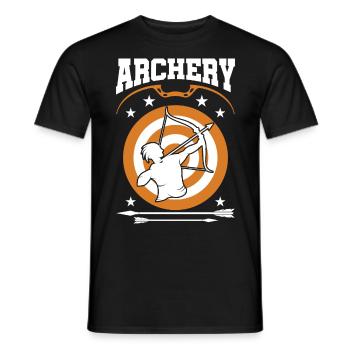 Bogensport Bogenschütze Bogenschießen Pfeil Bogen - Männer T-Shirt - Schwarz - Vorne - AI Model Male 178 light (178cm)