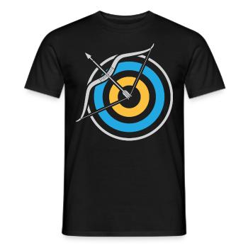 Bogensport Bogenschütze Bogenschießen Pfeil Bogen - Männer T-Shirt - Schwarz - Vorne - AI Model Male 178 light (178cm)
