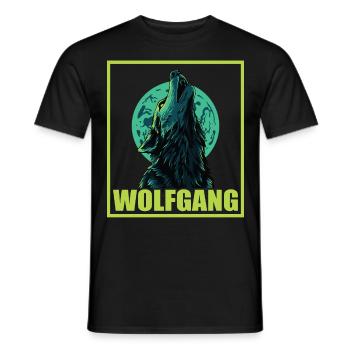 WOLFGANG Nom Tenue de loup pour le jour du nom avec le nom - T-shirt homme - noir - Devant - AI Model Male 178 light (178cm)