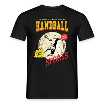 Handball Handball Player Handball Player Vintage Retro - T-shirt homme - noir - Devant - AI Model Male 178 light (178cm)