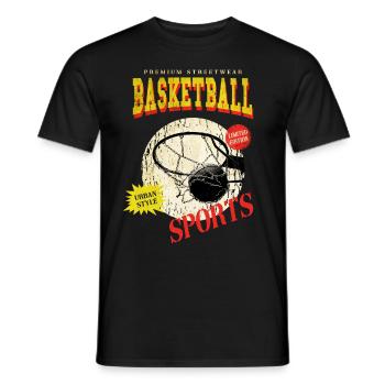 Basketball Basketballer Korb Spieler Sport Vintage - Männer T-Shirt - Schwarz - Vorne - AI Model Male 178 light (178cm)
