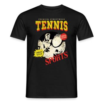 Tennis Player Tennis Player Vintage Retro - Men's T-Shirt - black - Front - AI Model Male 178 light (178cm)
