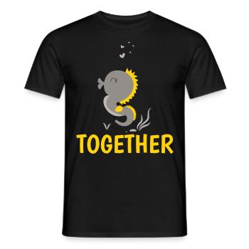 Petite amie, petit ami, homme, partenaire de la Saint-Valentin - T-shirt homme - noir - Devant - AI Model Male 178 light (178cm)