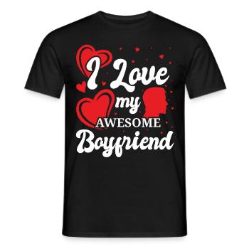 Petite amie, petit ami, homme, partenaire de la Saint-Valentin - T-shirt homme - noir - Devant - AI Model Male 178 light (178cm)