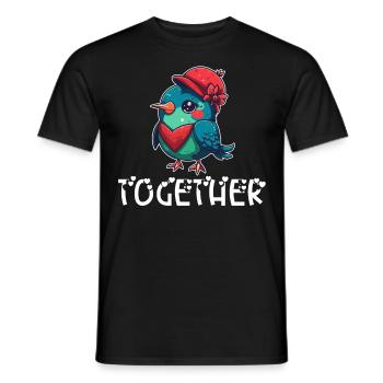 Petite amie, petit ami, homme, partenaire de la Saint-Valentin - T-shirt homme - noir - Devant - AI Model Male 178 light (178cm)