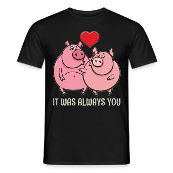 Petite amie, petit ami, homme, partenaire de la Saint-Valentin - T-shirt homme - noir - Devant - AI Model Male 178 light (178cm)
