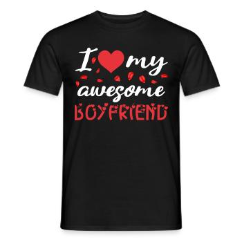 Petite amie, petit ami, homme, partenaire de la Saint-Valentin - T-shirt homme - noir - Devant - AI Model Male 178 light (178cm)
