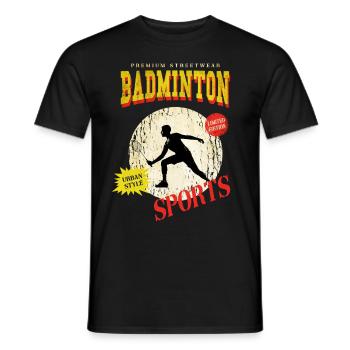 Badminton Badminton Sport Player Vintage Rétro - T-shirt homme - noir - Devant - AI Model Male 178 light (178cm)
