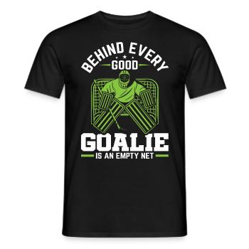 Eishockey Tormann Goalie , Eis Hockey - Männer T-Shirt - Schwarz - Vorne - AI Model Male 178 light (178cm)