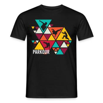 Parkour, Freerunning, Street Workout, Acrobatic - Männer T-Shirt - Schwarz - Vorne - AI Model Male 178 light (178cm)