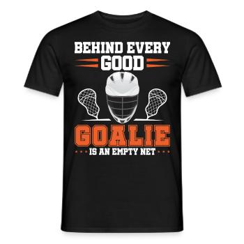 Lacrosse Goalkeeper LAX Goalie Player Fan Coach - Men's T-Shirt - black - Front - AI Model Male 178 light (178cm)