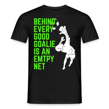 Gardien de but de soccer Gardien de but de soccer Entraîneur de fans - T-shirt homme - noir - Devant - AI Model Male 178 light (178cm)