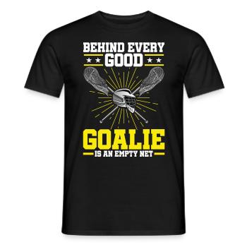 Lacrosse Goalkeeper LAX Goalie Player Fan Coach - Men's T-Shirt - black - Front - AI Model Male 178 light (178cm)