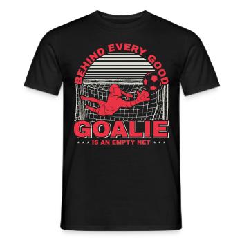 Gardien de but de soccer Gardien de but de soccer Entraîneur de fans - T-shirt homme - noir - Devant - AI Model Male 178 light (178cm)